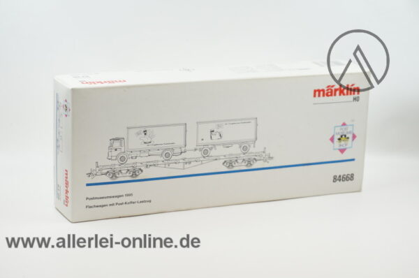 Märklin H0 | 84668 Flachwagen Rs 680 mit Wiking MAN LKW | Postmuseumswagen 1995