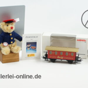 Märklin H0 | 94124 | 100 Jahre Steiff Teddybären | Set - Jubiläumsfahrt Personenwagen & Schaffner Teddybär