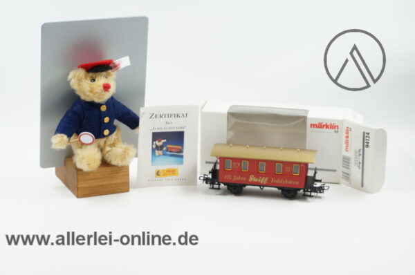 Märklin H0 | 94124 | 100 Jahre Steiff Teddybären | Set - Jubiläumsfahrt Personenwagen & Schaffner Teddybär