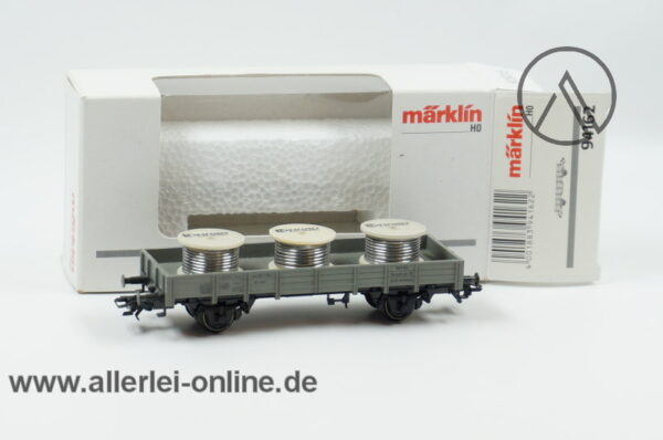 Märklin H0 | 94162 Niederbordwagen mit Ladegut | Conrad Lötzinnrollen Güterwagen mit OVP