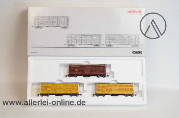 Märklin H0 | 45690 | 3-tlg. USA Stock Car Set | Viehwagen Güterwagen-Set der UNION PACIFIC