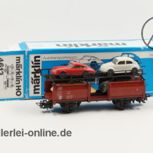 Märklin H0 | 4613 Autotransportwagen mit 4 Wiking Modellen | Güterwagen mit OVP