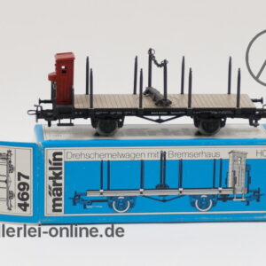 Märklin H0 | 4697 Drehschemelwagen mit Bremserhaus | Güterwagen