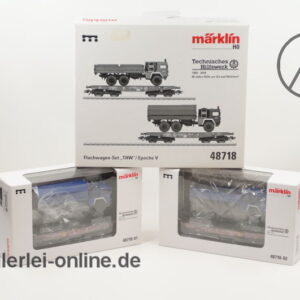 Märklin H0 | 48718 Flachwagen-Set | THW Flachwagen Rlmmps 651 der DB