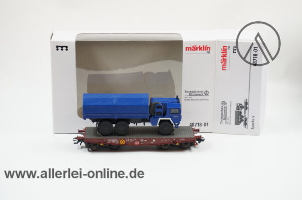 Märklin H0 | 48718-01 Flachwagen-Set | THW Flachwagen Rlmmps 651