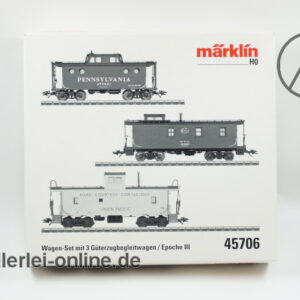 Märklin Spur H0 | 45706 Wagen-Set Güterzugbegleitwagen | 3-tlg. USA Caboose Set