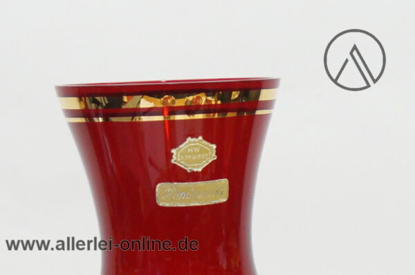 HW Arnstadt Thüringen | Glas Vase Rubinrot