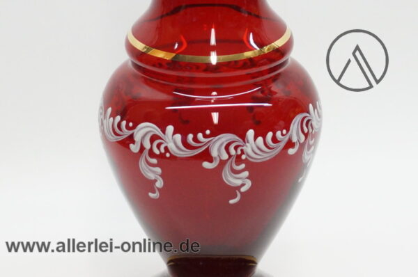 HW Arnstadt Thüringen | Glas Blumenvase Rubinrot