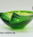 Murano Design Glas Schale | Aschenbecher | grün mit Lufteinschlüssen | Vintage Glass Ashtray