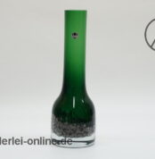 LEICHLINGEN Glas | Grüne Kristallglas Vase mit Silber Bubbles | Vintage 60-70er Jahre | Höhe 22cm