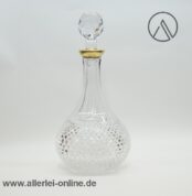 Vintage Kristallglas Karaffe | Whisky - Likör Dekanter | Schwere 32 cm Glas Flasche mit Glas Stopfen