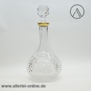 Vintage Kristallglas Karaffe | Whisky - Likör Dekanter | Schwere 32 cm Glas Flasche mit Glas Stopfen