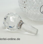 Vintage Kristallglas Karaffe | Whisky - Likör Dekanter mit Kreuzschliff | Schwere 32 cm Glas Flasche mit Glas Stopfen