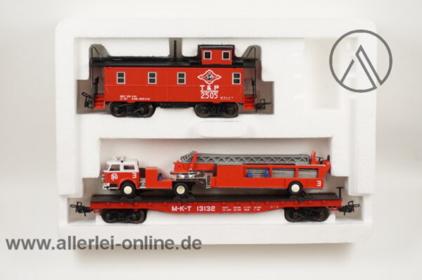 Märklin H0 | 4580 Wagen-Set "Texas" | Flat Car mit Feuerwehr und Caboose Güterzugbegleitwagen mit OVP