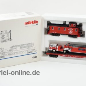 Märklin H0 | 4580 Wagen-Set "Texas" | Flat Car mit Feuerwehr und Caboose Güterzugbegleitwagen