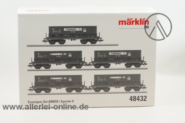 Märklin H0 | 48432 Erzwagen-Set ARBED | 5 tlg. Selbstentladewagen Güterwagen-Set der CFL