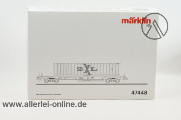 Märklin Spur H0 | 47448 Taschenwagen der SNCB - NMBS | Flachwagen mit 2XL Container in OVP