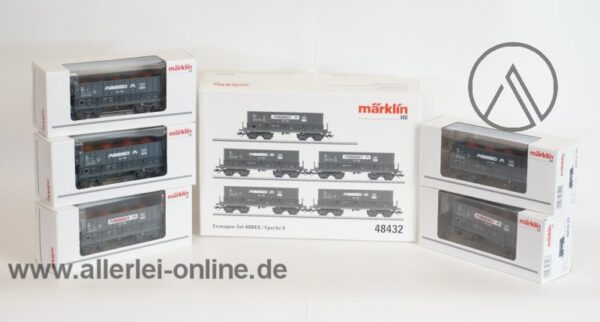 Märklin H0 | 48432 Erzwagen-Set ARBED der CFL | 5 tlg. Selbstentladewagen Güterwagen-Set der CFL