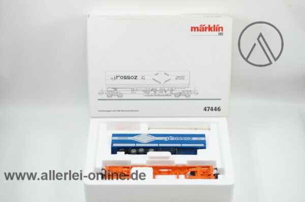 Märklin Spur H0 | 47446 Taschenwagen der SNCB | Flachwagen mit “ I-POSSOZ ” Sattelanhänger