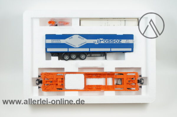 Märklin Spur H0 | 47446 Taschenwagen der SNCB NMBS | Flachwagen mit “ I-POSSOZ ” Auflieger