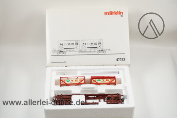 Märklin Spur H0 | 47452 Taschenwagen der DB | Containertragwagen mit HOYER Tankcontainer