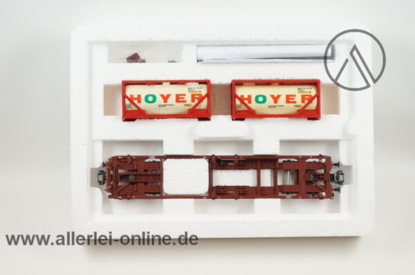 Märklin Spur H0 | 47452 Taschenwagen der DB | Containertragwagen mit HOYER Tankcontainer mit OVP