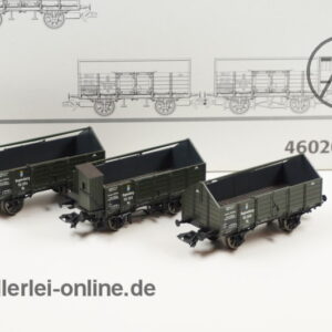 Märklin H0 | 46020 Offene Mittelbordwagen K.Bay.Sts.B. | 3 tlg. Güterwagen-Set der Königlich Bayerischen Staatsbahn