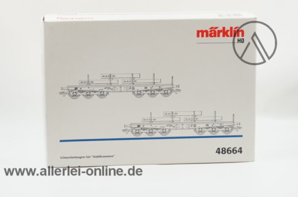 Märklin H0 | 48664 Schwerlastwagen-Set mit Stahlbrammen | Sammp 705 der DB