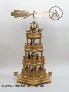 Müller Seiffen | Heilige Geschichte mit Engeln | 3 Stöckige Erzgebirge Weihnachtspyramide