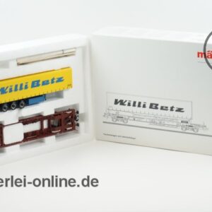 Märklin Spur H0 | 47440 Taschenwagen der DB | Flachwagen mit “ Willi Betz ” Sattelanhänger