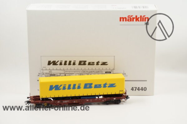 Märklin Spur H0 | 47440 Taschenwagen der DB | Flachwagen mit “ Willi Betz ” Sattelauflieger