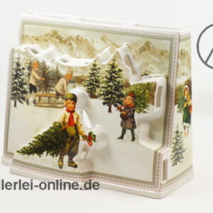 Villeroy und Boch Tischlicht | Winter Postkarte | Weihnachten Porzellan Kerzenhalter | 26 x 20 cm