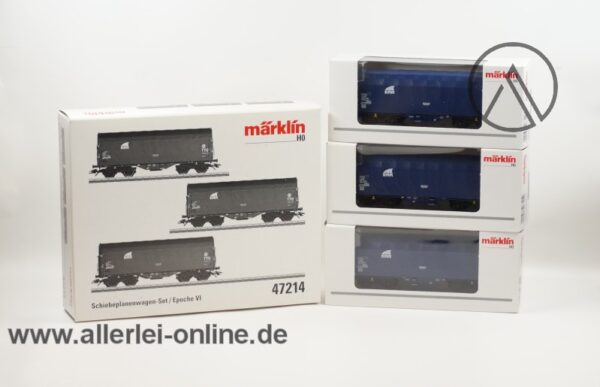 Märklin H0 | 47214 Schiebeplanenwagen-Set | 3-tlg. Wagen-Set Shimmns der European Rail Rent - ERR