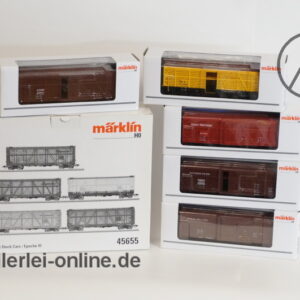 Märklin H0 | 45655 | 5-tlg. USA Stock Car Set | Typ S-40-12 Viehwagen Güterwagen-Set