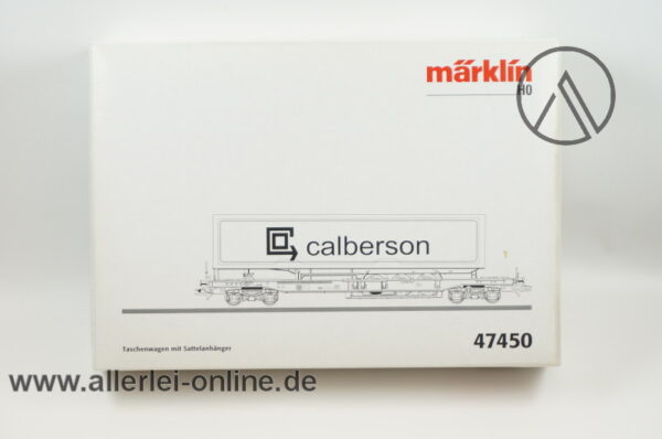 Märklin Spur H0 | 47450 Taschenwagen der SNCF | Flachwagen mit “ calberson ” Sattelauflieger