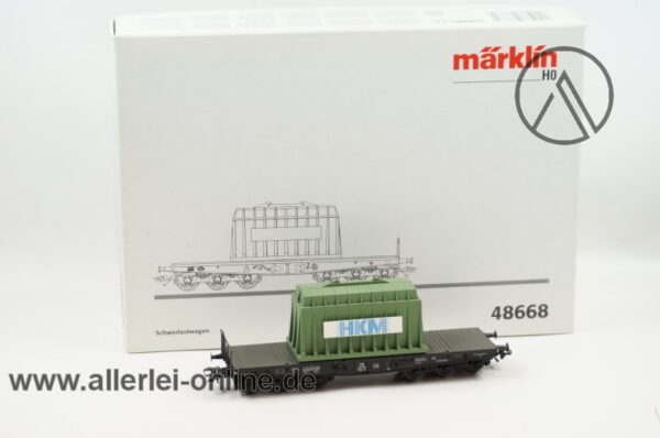 Märklin H0 | 48668 Schwerlastwagen beladen mit HKM Thermohaube | 6-Achs Flachwagen SSym 46 der DB