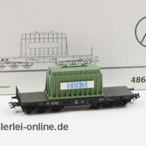 Märklin H0 | 48668 Schwerlastwagen beladen mit HKM Thermohaube | 6-Achs Flachwagen SSym 46 der DB mit OVP