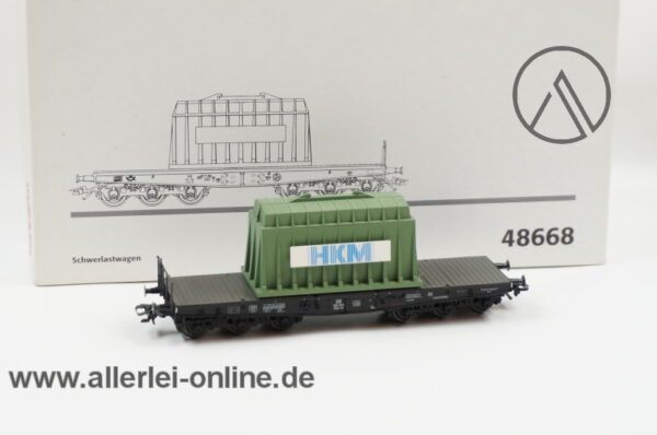 Märklin H0 | 48668 Schwerlastwagen beladen mit HKM Thermohaube | 6-Achs Flachwagen SSym 46 der DB mit OVP