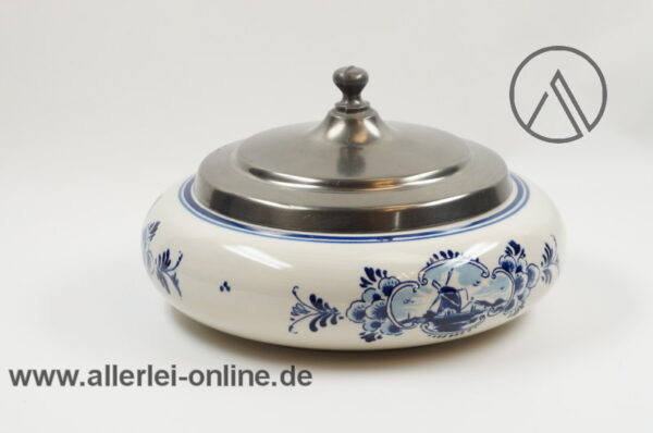 WMF Delft Blauw Deckeldose | Bonbonniere mit Zinndeckel | Handbemalt