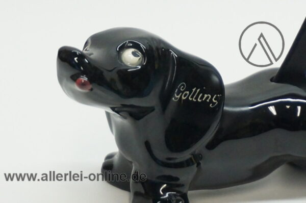 Porzellan Hund | Dackel | Dachshund Schmuckhalter Figur