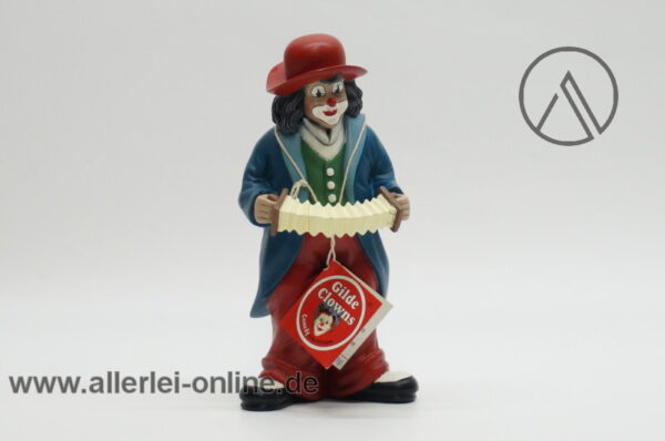 Gilde Clowns | Musikus Clown | 15 cm Figur mit Ziehharmonika