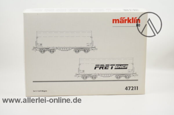 Märklin H0 | 47211 Coil-Wagen der SNCF | 2 tlg. Schiebeplanenwagen Güterwagen-Set