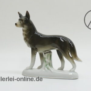 Porzellan Figur | Deutscher Schäferhund | Wolfshund - Hunde | Tierfigur Porzellanfigur