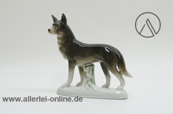 Porzellan Figur | Deutscher Schäferhund | Wolfshund - Hunde | Tierfigur Porzellanfigur