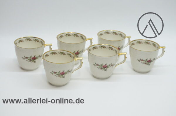 Rosenthal Classic Rose | Sanssouci Elfenbein | 6 Stück Kaffee-Obertasse | Kaffeetasse