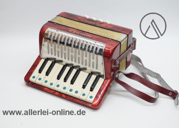 Hohner Mignon 1 Akkordeon | Rot / Perlrot | 17 Piano-Tasten | 8 Bässe mit OVP