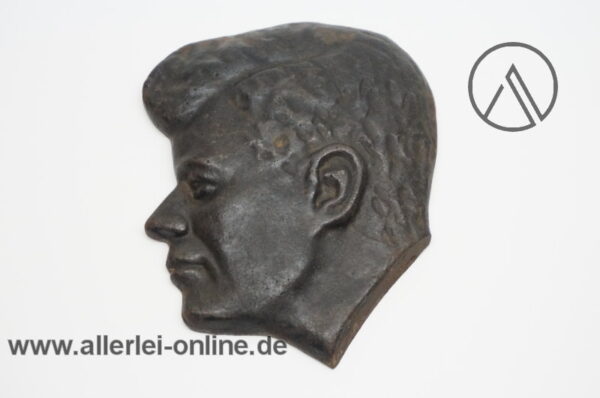 Eisenguss Silhouette | Präsident John F. Kennedy | Gusseisen Silhouette | Vintage 60er Jahre