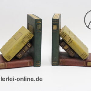 Vintage Buchstützen Paar | Bücherhalter im Buch Design | 60s Mid Century Bookends