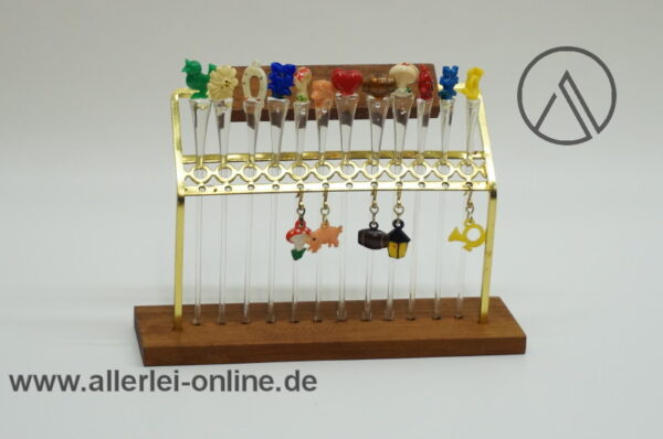 Bowlepieker - Cocktailspieße mit Halter | Glasmarker-Set | Vintage Rockabilly 50-60er Jahre