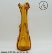 Archimedes Seguso Noppen Vase | Murano Zipfelvase | Vintage Glasvase Murano Italien | Orange/Bernsteinfarben | 32 cm